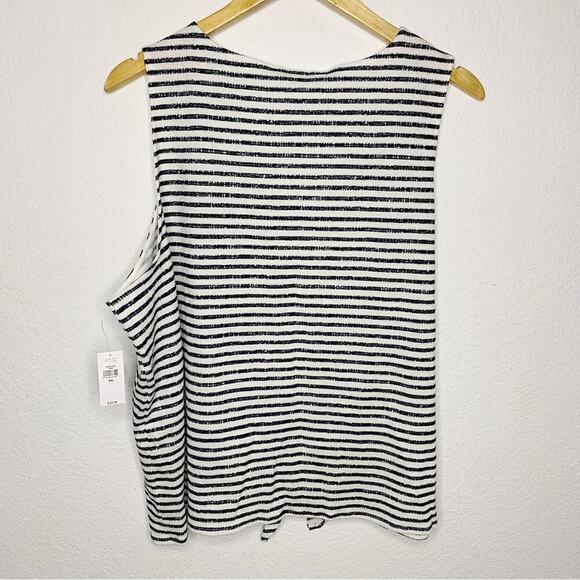 NWT Old Navy Navy Stripe Sleeveless Button Front Tie Top Size XXL $24.99 - Picture 8 of 10